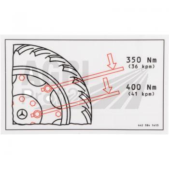 Aufkleber Radmuttern Anzugswerte