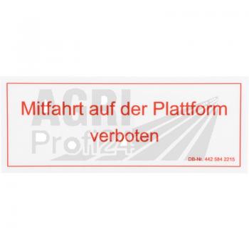 Aufkleber Mitfahrt auf Plattform