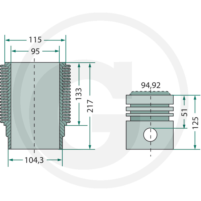 Kolbensatz Prox 95,97mm B-Maß main image 1