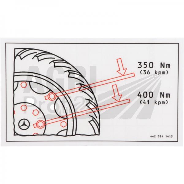 Aufkleber Radmuttern Anzugswerte